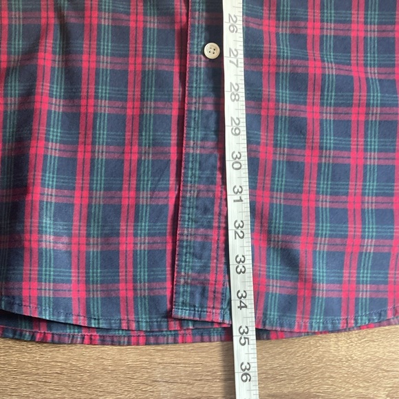 Mens EUC Vintage Chaps Plaid Button Down Shirt 2XT Blue Red Green - Picture 6 of 7